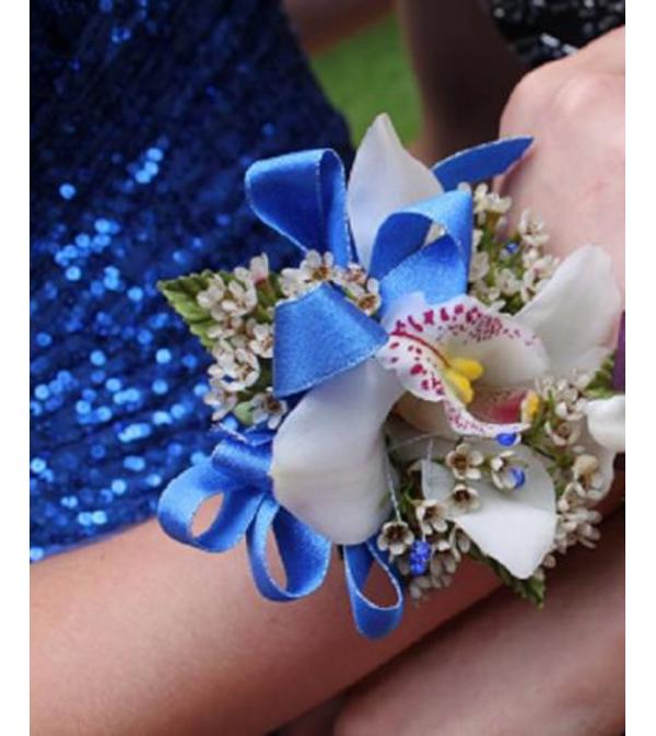 Beautiful in Blue - Orchid Corsage