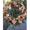 A Sympathy Wreath in Orange/Peace standard