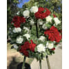 A Sympathy Wreath in Red/White standard