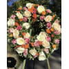 A Sympathy Wreath in All Pastel Roses deluxe