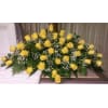 All Yellow Rose Half Couch Casket Spray deluxe