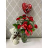 Red Carnation with Balloon premium