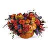 Hauntingly Pretty Pumpkin TF - Deluxe. An arrangement by Belak Flowers.