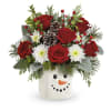 A Smiling Snowman by Teleflora deluxe