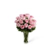 Long Stem Pink Roses Arranged in a Vase deluxe