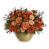 Vintage Gold Centerpiece TF - Standard. An arrangement by Belak Flowers.
