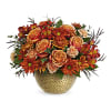 Vintage Gold Centerpiece TF - Deluxe. An arrangement by Belak Flowers.
