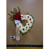 HEART WREATH RED AND WHITE - Premium. An arrangement by Unique N Pretty Florist.
