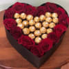 heart red roses and chocolates standard