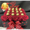 black box with roses/chocolates premium