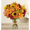 fall frenzy vase - Premium. An arrangement by Last Minute Gifts and Flowers.