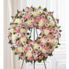 Garden Serene Blessings Standing Wreath- Pink & White premium