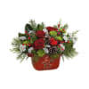 Classic Cardinal Centerpiece TF - Standard. An arrangement by Belak Flowers.