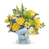 Garden's Joyful Blue Bear Bouquet deluxe