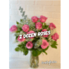 Purple Dozen Roses In A Vase premium