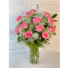 Pink Dozen Roses In A Vase deluxe