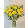 Yellow Dozen Roses In A Vase deluxe