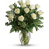 Classy White Roses - Deluxe. An arrangement by Harriet's Flower and Gift Shop.