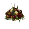 White Ceramic Pumpkin Tablecentre - Deluxe. An arrangement by Loyalist Flowers.
