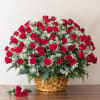 Red Rose Basket Six Dozen - Deluxe. An arrangement by Aventura Glamour Flowers.