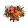 Modern Copper Centerpiece - Standard. An arrangement by North Liberty Flower Shop.