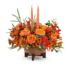 The Fall Harvest Centerpiece - Premium. An arrangement by North Liberty Flower Shop.