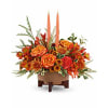 Harvest Flame Centerpiece - Standard. An arrangement by Flore's Shop.