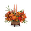 Harvest Flame Centerpiece - Deluxe. An arrangement by Flore's Shop.