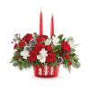 Teleflora's Evergreen Charm Centerpiece - Deluxe. An arrangement by Belak Flowers.