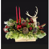 Rustic Reindeer Centrepiece - Deluxe. An arrangement by Hillcrest Florist.