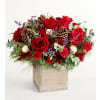Christmas Wooden Cube Roses - Standard. An arrangement by Brickell Glamour Flowers.