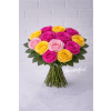 Simply Roses (Pinks and Yellow) - Standard. An arrangement by Brooklin Floral and Garden Shoppe Inc..