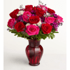 Key to My Heart in a Red Vase - Premium. An arrangement by Susana's Flowers.