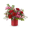 Teleflora's Be Dazzled Bouquet in sparkling red cylinder - Standard. An arrangement by Nicol Florist.