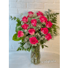 Hot Pink Dozen Roses - Standard. An arrangement by Brooklin Floral and Garden Shoppe Inc..