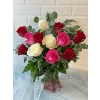 Luxe Dozen Roses and Eucalyptus - Standard. An arrangement by Brooklin Floral and Garden Shoppe Inc..