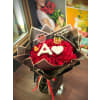 Custom Letter Rose Bouquet – Personalized Red Rose Arrangement - Standard. An arrangement by Flowers by Girlfriends.
