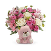 Teleflora's Precious Pink Bear Bouquet - Premium. An arrangement by Marivel's Florist and Gifts.