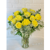 Yellow Roses with A Vase - Deluxe. An arrangement by Brooklin Floral and Garden Shoppe Inc..