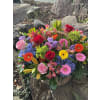 Colorful Basket of Seasonal Flowers - Premium. An arrangement by Renton Flower Shop.