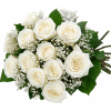 Classic White Roses Wrapped - Standard. An arrangement by Anderson Flowers.