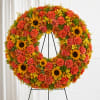 Autumnal Memories Wreath - Premium. An arrangement by Bill's Flowers Arrangements.
