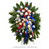 Patriotic Tribute Funeral Spray - Deluxe. An arrangement by Berlin Flower Shop.