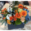 Sunset Harvest Bloom Bag - Premium. An arrangement by New Britain Flower Shop.