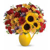 Teleflora's Sunny Day Pitcher of Joy premium