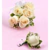 White Rose Corsage & Boutonniere deluxe