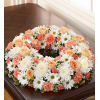 Cremation Wreath - Peach, Orange and White deluxe