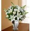 All White Arrangement in Silver Vase standard