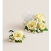 White Spray Rose Corsage and Boutonniere - Standard. An arrangement by Sicola's Florist. Delivery Instructions.