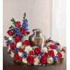 Cremation Wreath - Red, White & Blue premium